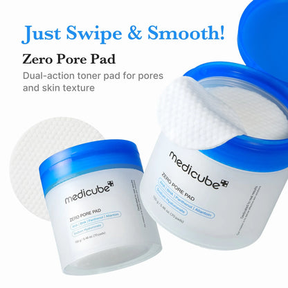 Toner Pads Zero Pore Pad 2.0 | Dual-Textured Facial Pad for Exfoliation and Pore Care with 4.5% AHA Lactic Acid, 0.45% BHA Salicylic Acid | Ideal for All, Korean Skin Care, 70 Pads (1 Pack)