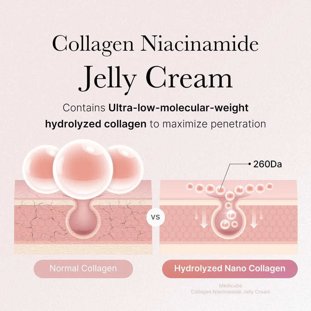 Collagen Niacinamide Jelly Cream (Hydrolyzed Collagen + Niacinamide) Instant Glow Booster l Facial Moisturizer